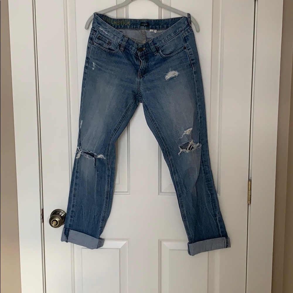 J Crew Distressed Matchstick Jeans